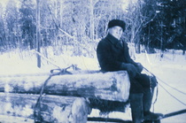 Välillä työskenneltiin pellolla, välillä metsässä. Lasti matkalla tien varteen.