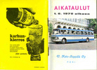 Muistatko vielä? V. Keto- Seppälän aikataulukirjan kansi vuodelta 1970. Kuva: www.slamu.fi